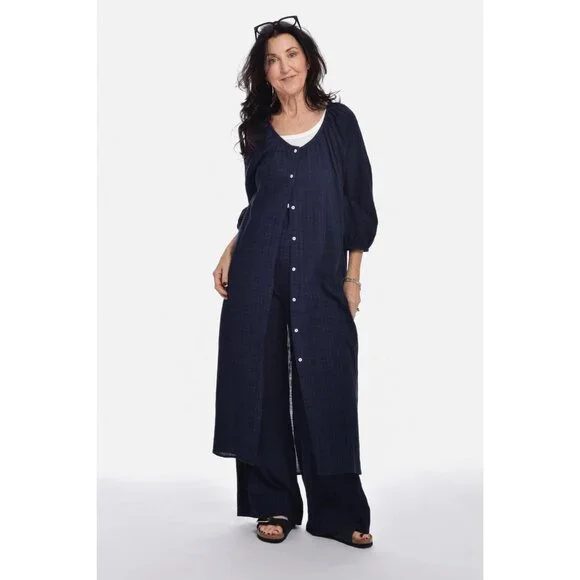 Anthropologie Layla Gauze Midi Maxi Dress Boho Coastal Oversized Peasant Tunic - Picture 13 of 14